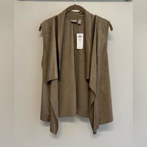Chico’s beige suede-like vest
